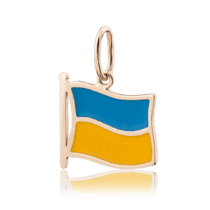 обзорное фото Золотой кулон Герб Украины с эмалью 031402  Украинская символика из золота и серебра