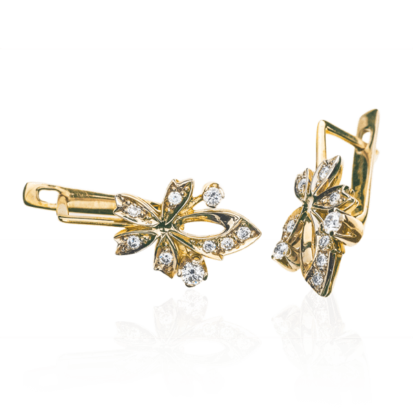 Золотые серьги с бриллиантом Merga E540c детальное изображение ювелирного изделия Золотые серьги с бриллиантами Золотые серьги с бриллиантом Merga E540c детальное изображение ювелирного изделия Золотые серьги с бриллиантами