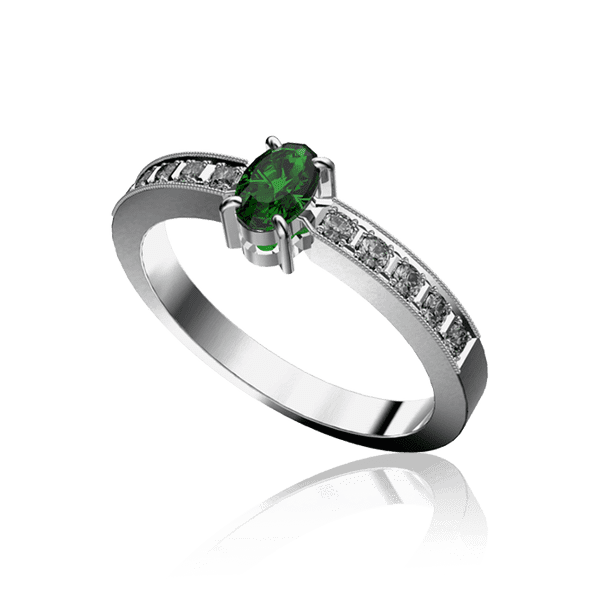 Золотое кольцо с бриллиантами и изумрудом 030500 детальное изображение ювелирного изделия Золотые кольца с изумрудом Золотое кольцо с бриллиантами и изумрудом 030500 детальное изображение ювелирного изделия Золотые кольца с изумрудом