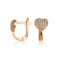 обзорное фото Золотые серьги с фианитами на английской застежке 030703 Золотые серьги с фианитом обзорное фото Золотые серьги с фианитами на английской застежке 030703  Золотые серьги с фианитом