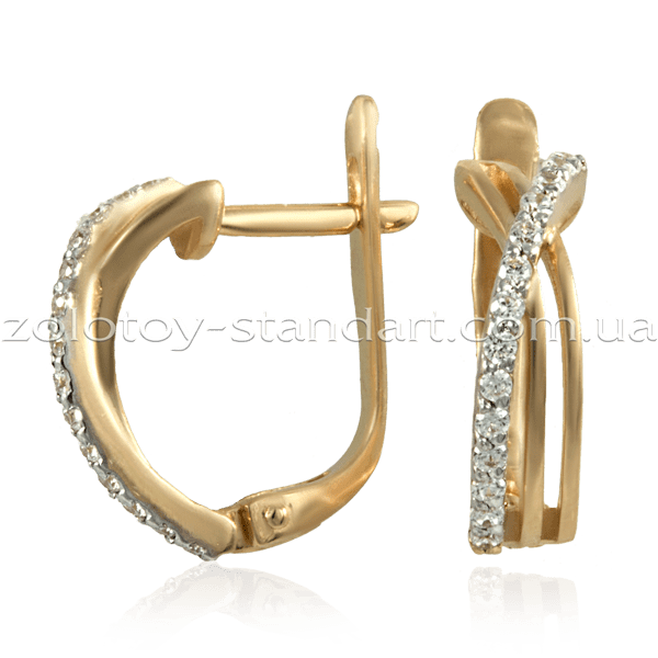 Золотые серьги 2805 детальное изображение ювелирного изделия Золотые серьги с фианитом Золотые серьги 2805 детальное изображение ювелирного изделия Золотые серьги с фианитом