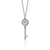 обзорное фото Серебряное колье Ключик с фианитами 027435  Серебряные колье