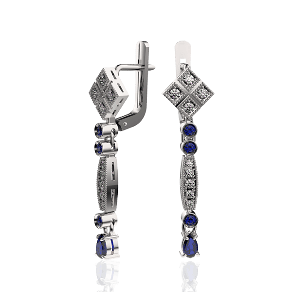 Золотые серьги с бриллиантами и сапфирами 030425 детальное изображение ювелирного изделия Золотые серьги с сапфиром Золотые серьги с бриллиантами и сапфирами 030425 детальное изображение ювелирного изделия Золотые серьги с сапфиром