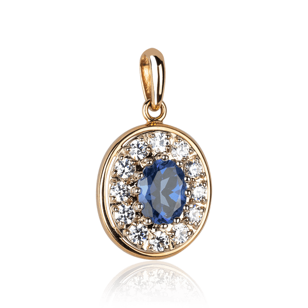 Кулон из красного золота с синим цирконием Маргарет 033574 детальное изображение ювелирного изделия Золотые подвески Кулон из красного золота с синим цирконием Маргарет 033574 детальное изображение ювелирного изделия Золотые подвески