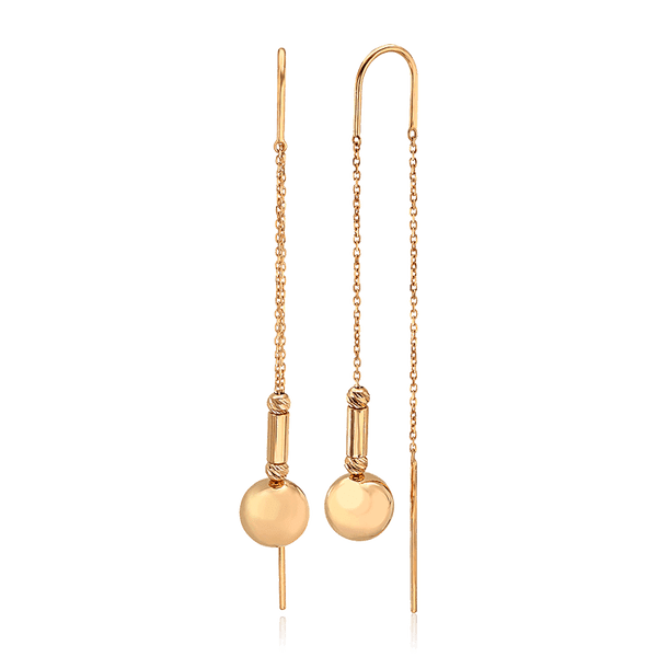 Серьги продевки золотые с монеткой 036541 детальное изображение ювелирного изделия Золотые серьги Серьги продевки золотые с монеткой 036541 детальное изображение ювелирного изделия Золотые серьги