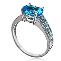 обзорное фото Кольцо с топазом и бриллиантами 023288 Золотые кольца с топазом обзорное фото Кольцо с топазом и бриллиантами 023288  Золотые кольца с топазом