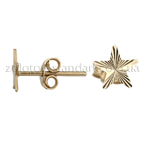 обзорное фото Золотые серьги Звезда 500201  Серьги без камней