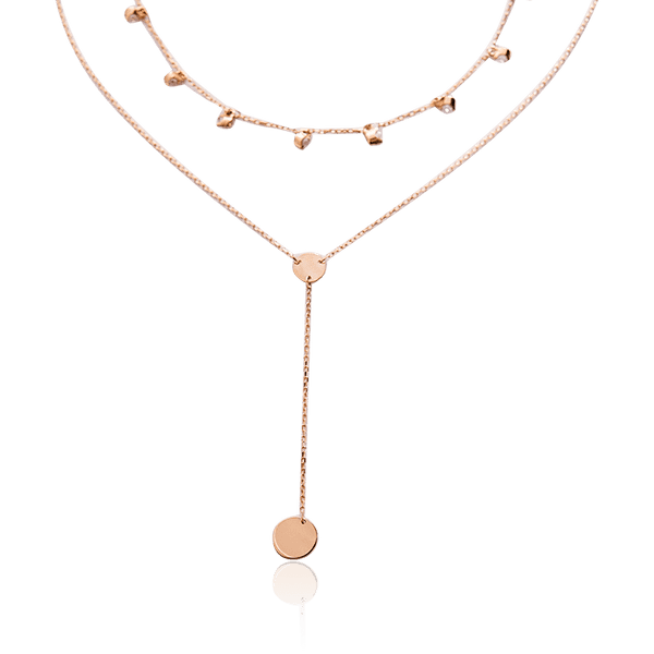 Двохслойное золотое колье с фианитами Монетки 032861 детальное изображение ювелирного изделия Золотые колье с камнями Двохслойное золотое колье с фианитами Монетки 032861 детальное изображение ювелирного изделия Золотые колье с камнями