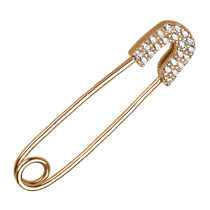 обзорное фото Золотая булавка в красном золоте с фианитами 585 пробы 038160 Золотые булавки обзорное фото Золотая булавка в красном золоте с фианитами 585 пробы 038160  Золотые булавки