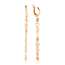 обзорное фото Золотые серьги подвески Монетки с английским замком 036780 Золотые серьги обзорное фото Золотые серьги подвески Монетки с английским замком 036780  Золотые серьги