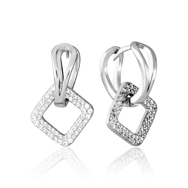 Серебряные серьги геомерия с фианитами 036889 детальное изображение ювелирного изделия Серебряные серьги Серебряные серьги геомерия с фианитами 036889 детальное изображение ювелирного изделия Серебряные серьги