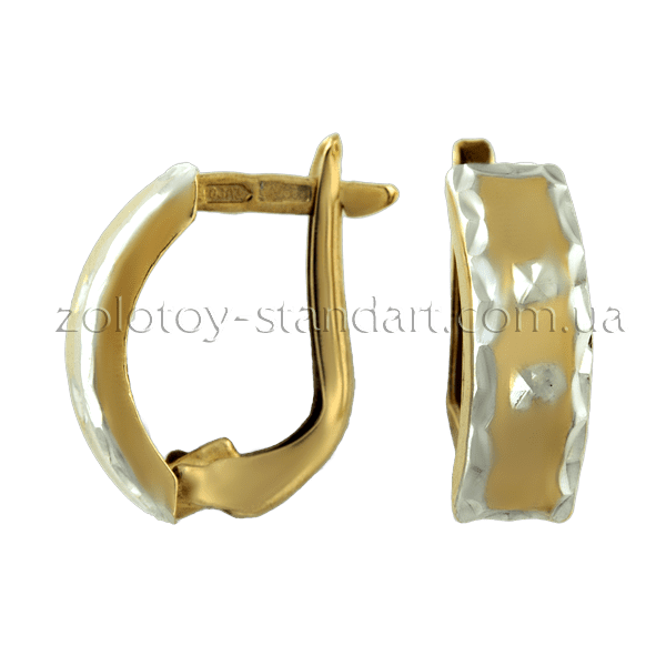 Золотые серьги 80205 детальное изображение ювелирного изделия Золотые серьги с английским замком