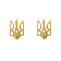 обзорное фото Золотые серьги Герб 516300  Золотые серьги гвоздики