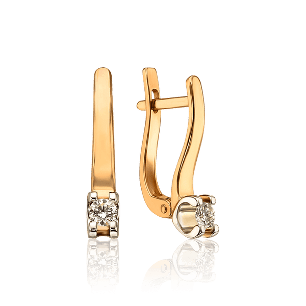 Бриллиантовые серьги с английским замком 035143 детальное изображение ювелирного изделия Золотые серьги Бриллиантовые серьги с английским замком 035143 детальное изображение ювелирного изделия Золотые серьги