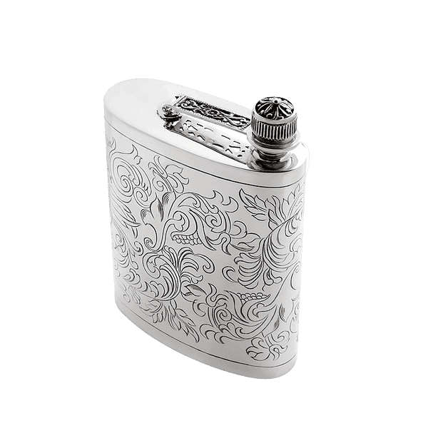 Серебряная фляга с узором 033182 детальное изображение ювелирного изделия Серебряные фляги Серебряная фляга с узором 033182 детальное изображение ювелирного изделия Серебряные фляги
