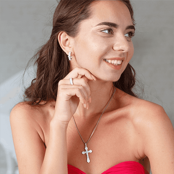 крестик серебряный с керамикой крестик серебряный с керамикой