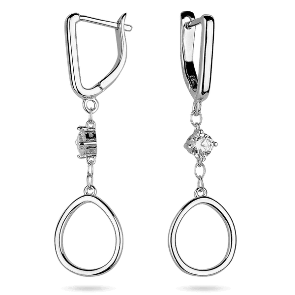 Элегантные серебряные серьги в геомерическом стиле с фиаитами 039565 детальное изображение ювелирного изделия Серебряные серьги с камнями Элегантные серебряные серьги в геомерическом стиле с фиаитами 039565 детальное изображение ювелирного изделия Серебряные серьги с камнями