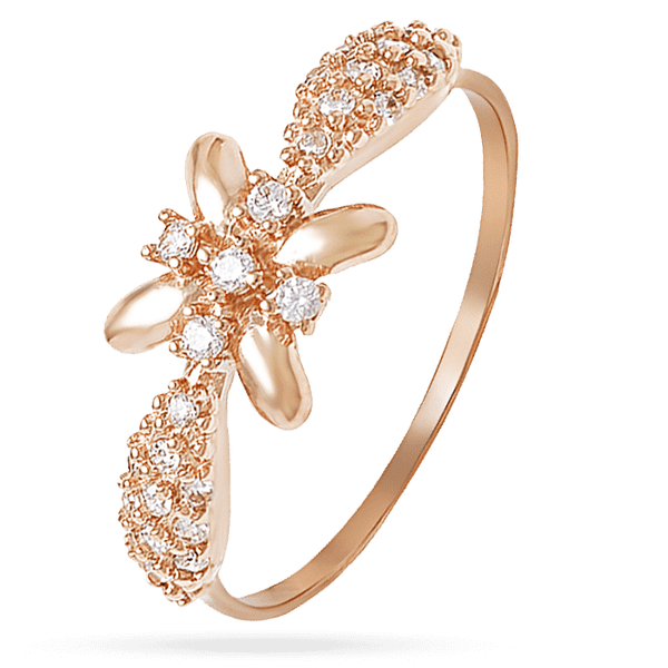 Золотое кольцо Цветок с фианитами 028661 детальное изображение ювелирного изделия Золотые кольца с фианитом Золотое кольцо Цветок с фианитами 028661 детальное изображение ювелирного изделия Золотые кольца с фианитом