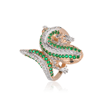 обзорное фото Золотое кольцо в красном золоте Игуана 028086 Эксклюзивные кольца из золота обзорное фото Золотое кольцо в красном золоте Игуана 028086  Эксклюзивные кольца из золота