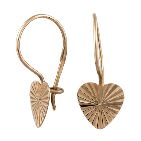 Золотые серьги в виде Сердца 100838 детальное изображение ювелирного изделия Серьги без камней