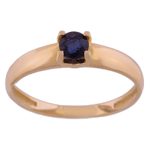 обзорное фото Золотое кольцо с сапфиром 11748  Золотые кольца с сапфиром