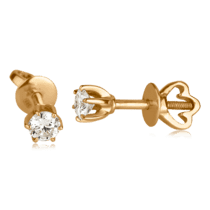 обзорное фото Золотые серьги с бриллиантами E0462-1  Золотые серьги с бриллиантами