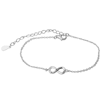 обзорное фото Браслет на руку Бесконечность без вставок в серебре 925 пробы 039680 Серебряные женские браслеты обзорное фото Браслет на руку Бесконечность без вставок в серебре 925 пробы 039680  Серебряные женские браслеты