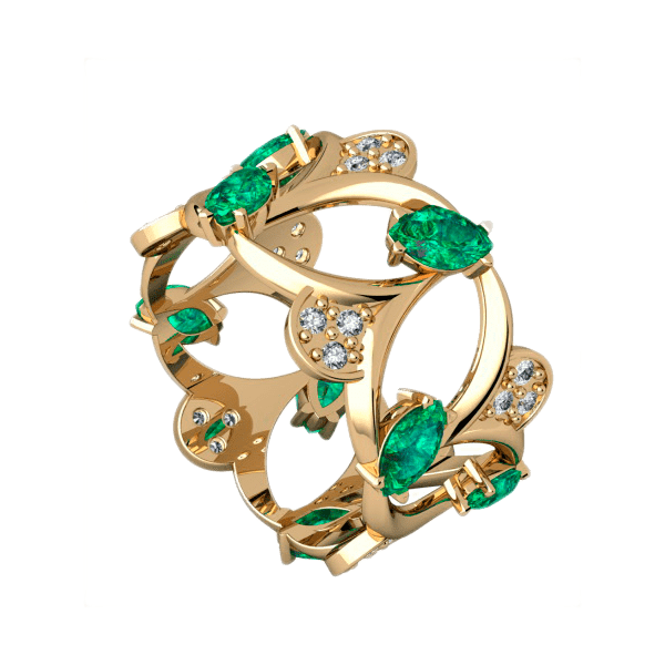 Золотое кольцо с фианитами 380112 детальное изображение ювелирного изделия Золотые кольца с фианитом