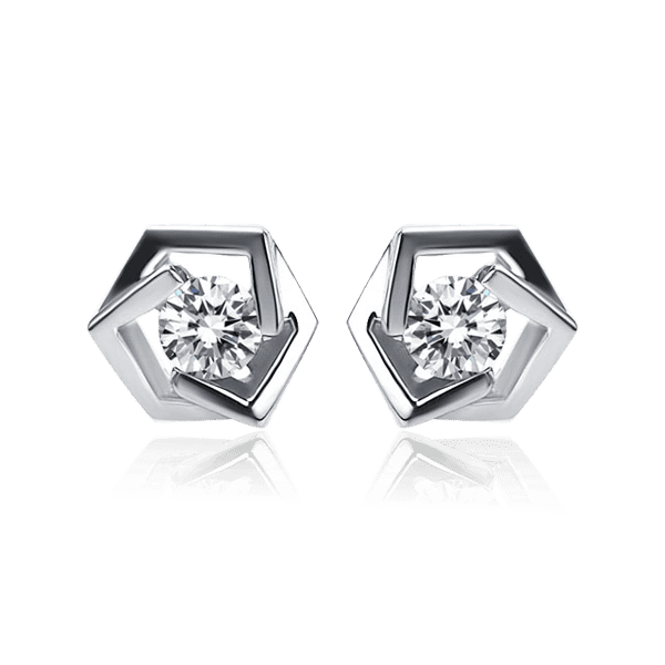 Серьги гвоздики из белого золота с бриллиантом 029657 детальное изображение ювелирного изделия Золотые серьги