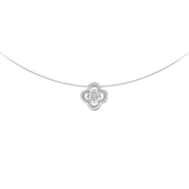 обзорное фото Колье Клевер из белого золота 585 на леске 032465 Золотые колье с камнями обзорное фото Колье Клевер из белого золота 585 на леске 032465  Золотые колье с камнями