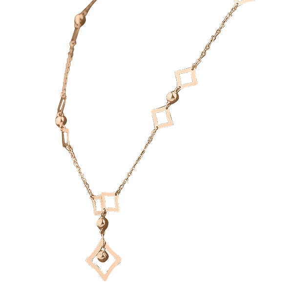 Золотое колье Ромбики 026039 фото Золотое колье Ромбики 026039 фото