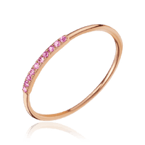 обзорное фото Кольцо из красного золота з бриллиантовой дорожкой 031087 Золотые кольца обзорное фото Кольцо из красного золота з бриллиантовой дорожкой 031087  Золотые кольца