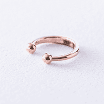 обзорное фото Серьга-каффа в красном золоте без вставок 041000  Золотые серьги без вставок