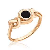 обзорное фото Кольцо из красного золота с агатом 035521 Золотые кольца обзорное фото Кольцо из красного золота с агатом 035521  Золотые кольца