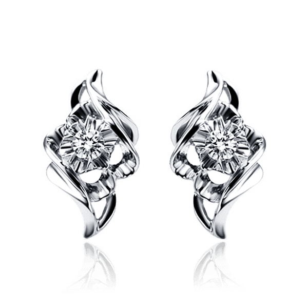 Золотые серьги гвоздики с бриллиантами 029823 детальное изображение ювелирного изделия Золотые серьги