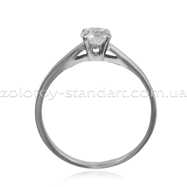 Кольцо из белого золота с бриллиантом фото Кольцо из белого золота с бриллиантом фото
