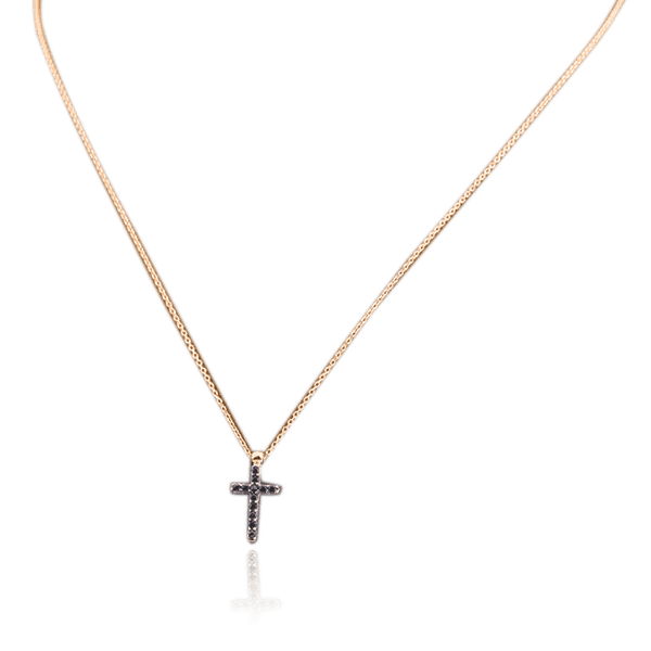 Золотое колье Крест с фианитами 026531 купить Золотое колье Крест с фианитами 026531 купить