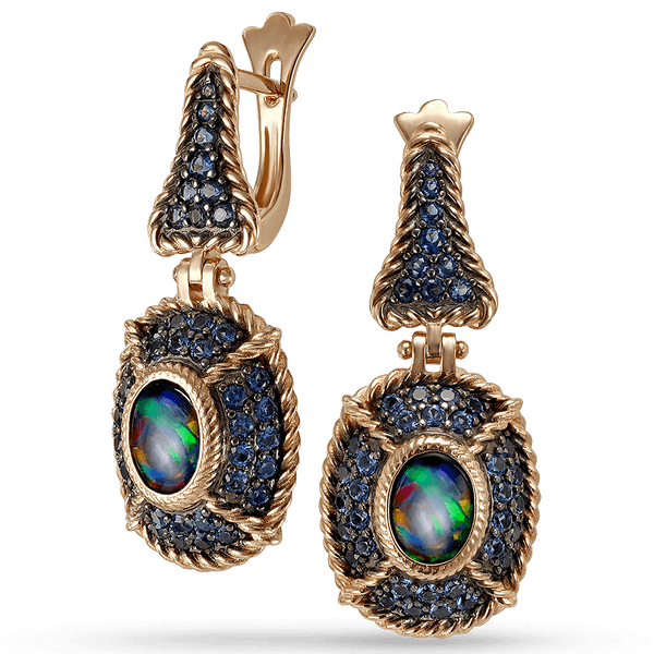 Золотые серьги подвески с опалом и фианитами Николетта 034156 детальное изображение ювелирного изделия Золотые серьги с опалом Золотые серьги подвески с опалом и фианитами Николетта 034156 детальное изображение ювелирного изделия Золотые серьги с опалом