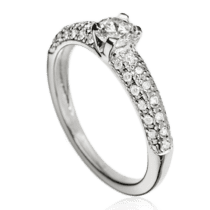 обзорное фото Кольцо с бриллиантами 023341  Золотые кольца для помолвки с бриллиантом