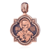 обзорное фото Кулон-икона Святитель Чудотворец 024628  Золотые подвески иконки