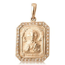 обзорное фото Золотой подвес Николай Чудотворец 1,4,0626 Золотые подвески иконки обзорное фото Золотой подвес Николай Чудотворец 1,4,0626  Золотые подвески иконки