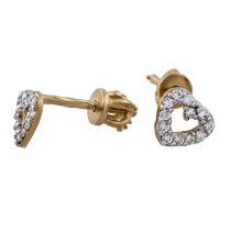 обзорное фото Золотые серьги Сердечко 80305  Серьги с камнями