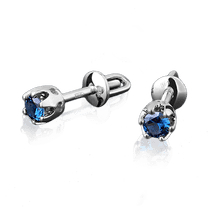 обзорное фото Серьги из белого золота с сапфирами 2117.0/1 Золотые серьги с сапфиром обзорное фото Серьги из белого золота с сапфирами 2117.0/1  Золотые серьги с сапфиром