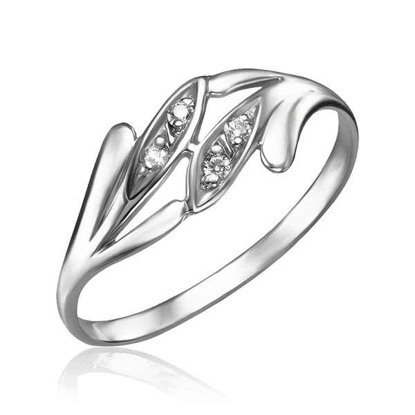 Серебряное лаконичное кольцо с фианитами 035005 детальное изображение ювелирного изделия Серебряные кольца Серебряное лаконичное кольцо с фианитами 035005 детальное изображение ювелирного изделия Серебряные кольца