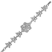 обзорное фото Серебряный браслет Снежинки с фианитами 027288  Серебряные женские браслеты