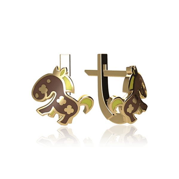 Детские золотые серьги Пони 028894 детальное изображение ювелирного изделия Серьги без камней Детские золотые серьги Пони 028894 детальное изображение ювелирного изделия Серьги без камней