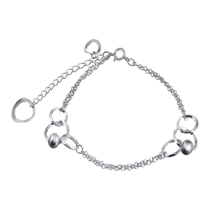 обзорное фото Серебряный браслет без вставок 025500  Серебряные женские браслеты