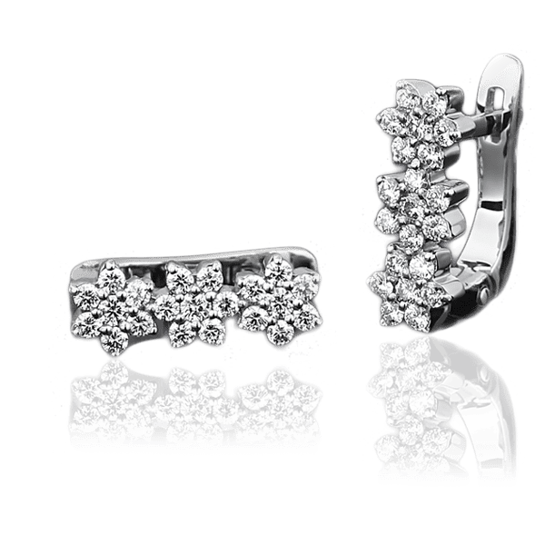 Серьги из белого золота с бриллиантами 023129 детальное изображение ювелирного изделия Золотые серьги с бриллиантами Серьги из белого золота с бриллиантами 023129 детальное изображение ювелирного изделия Золотые серьги с бриллиантами