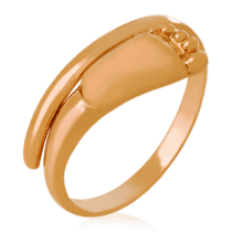 обзорное фото Золотое кольцо с пяточкой младенца 023752  Золотые кольца пяточка младенца