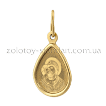 обзорное фото Золотая иконка Богородице 63197  Золотые подвески иконки